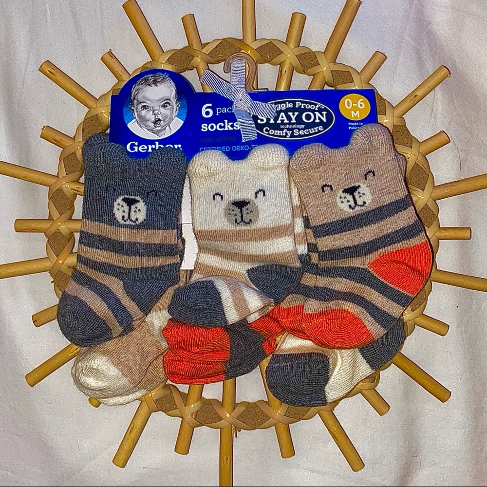 FALL Gerber 6 pack socks for 0-6M